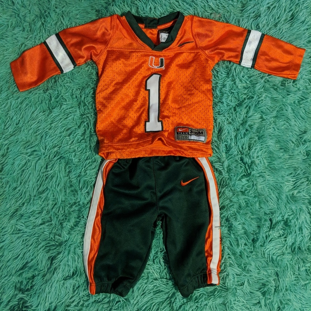 Nike miami hurricanes jersy suit. 3-6 months 😍